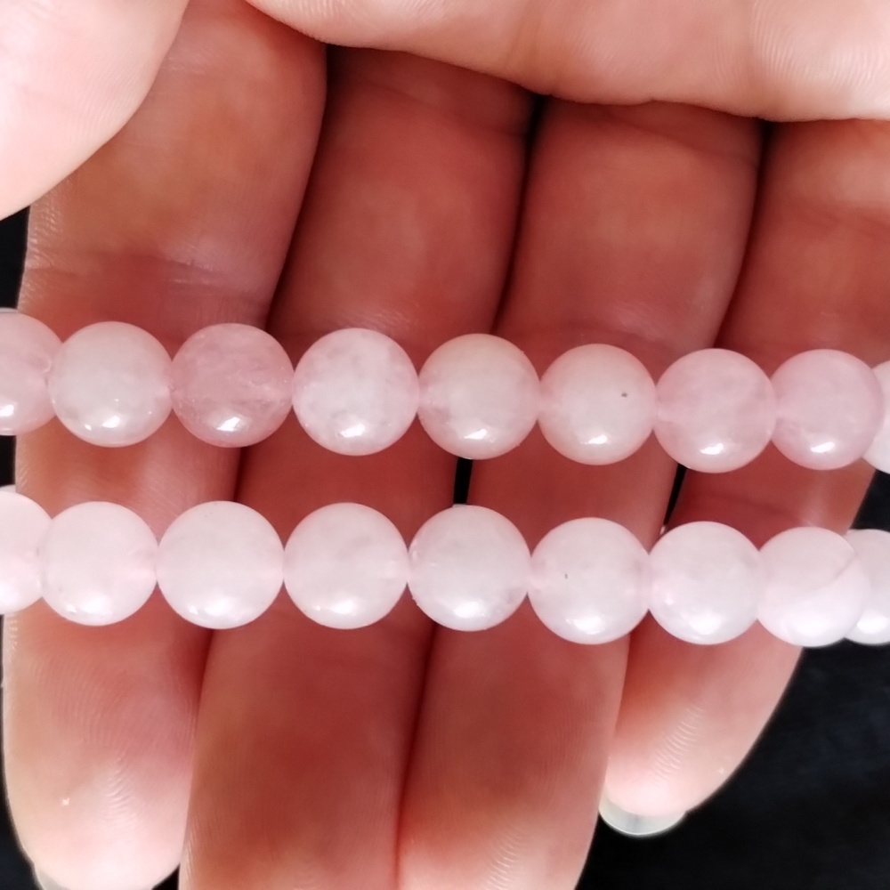 Rose Quartz Gemstone Bracelets, Handcrafted